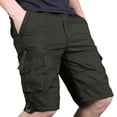 thumbnail image 2 of WIZUTIZ Men's Cargo Shorts Solid Color Multi-Pocket Drawstring Elastic Waist Cropped Breathable Lightweight Summer Casual Comfy Active Work Shorts, 2 of 4