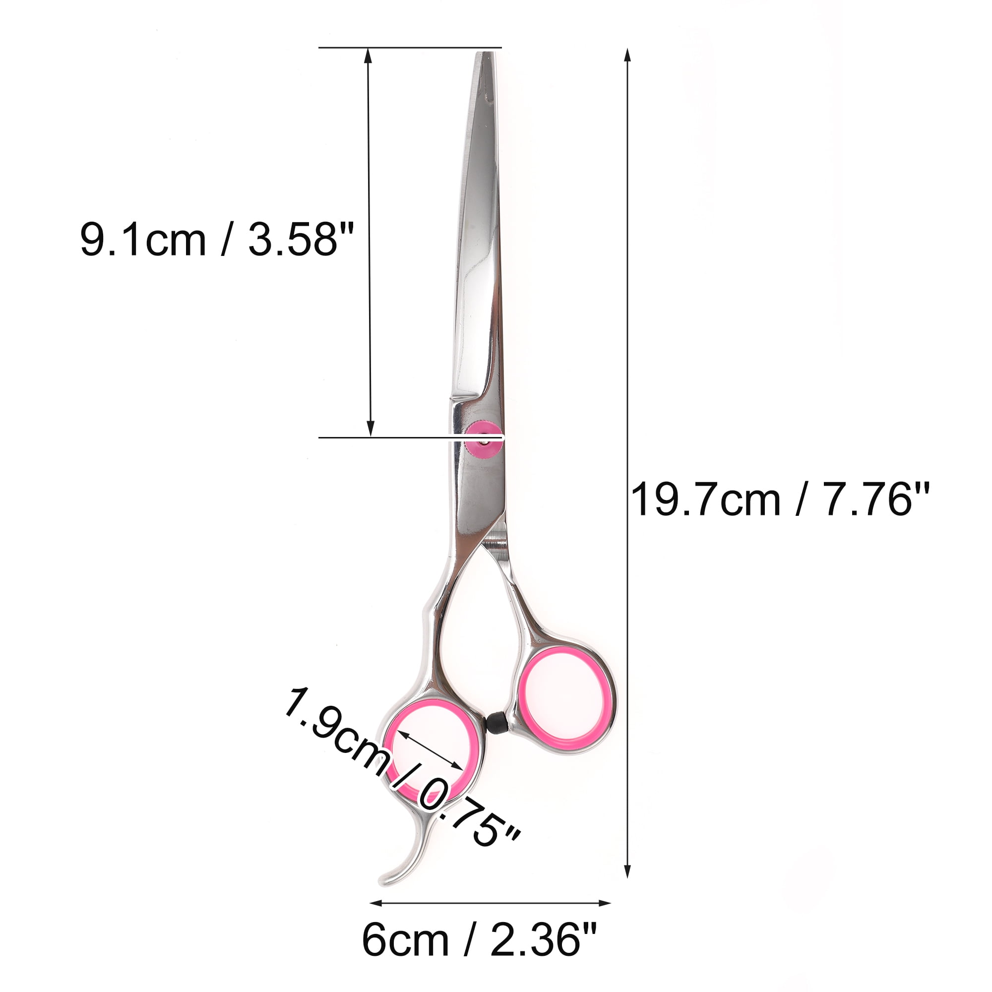 Unique Bargains 1 Pc Convenient Pet Trimmers for Pets Shop 6.5 Inches Silver Tone Pink