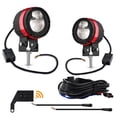 thumbnail image 1 of Faros de motocicleta 2 luces LED antiniebla de conducción para motocicleta, 90 W, color blanco y ámbar, 4 modos de luz, luces LED para proyector, luz auxiliar LED con kits de arnés de cables de repues, 1 of 8