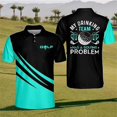 thumbnail image 1 of Golf Series Men's Button Polo Shirt Printed Short-sleeved T-shirt Top For Men, 1 of 3