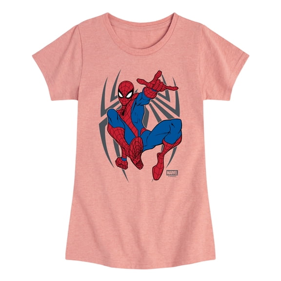 Spider-Man - Action Pose - Youth Girls Fitted Short Sleeve T-Shirt