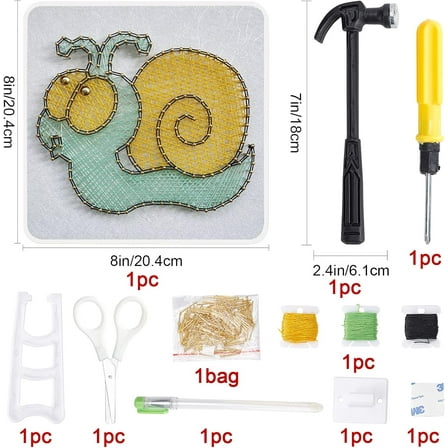 DIY Snails String Art Craft Kit Craft Project Kits for Adults Teens Beginner with All Necessary Accessories and Frame for Home Wall Decorations Unique Gift