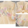 thumbnail image 4 of Girls Dress Sloping Shoulder Bridesmaid Wedding Princess Children's Bow Birthday Ball Party Show Evening Lavender Yellow 7-8 Years, 4 of 6