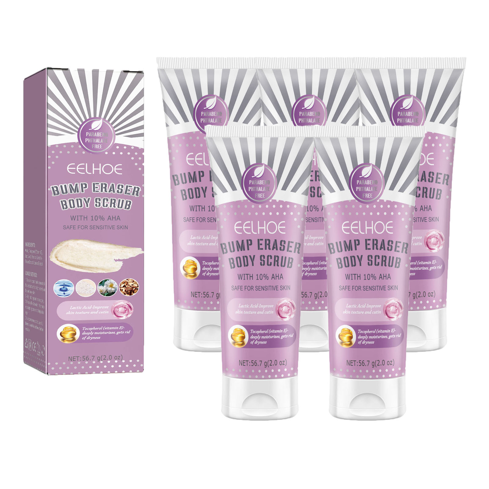 Bump Eraser Body Scrub Exfoliant for Keratosis Pilaris with 10 AHA All