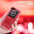 thumbnail image 4 of iPhone 7 Case, iPhone 8 Case, Cellularvilla Glitter Heavy Duty Girly Liquid Bling Quicksand 3 in 1 Hybrid Shockproof Hard Bumper Soft Clear Rubber Protective Cover For Apple iPhone 7/8, 4 of 4