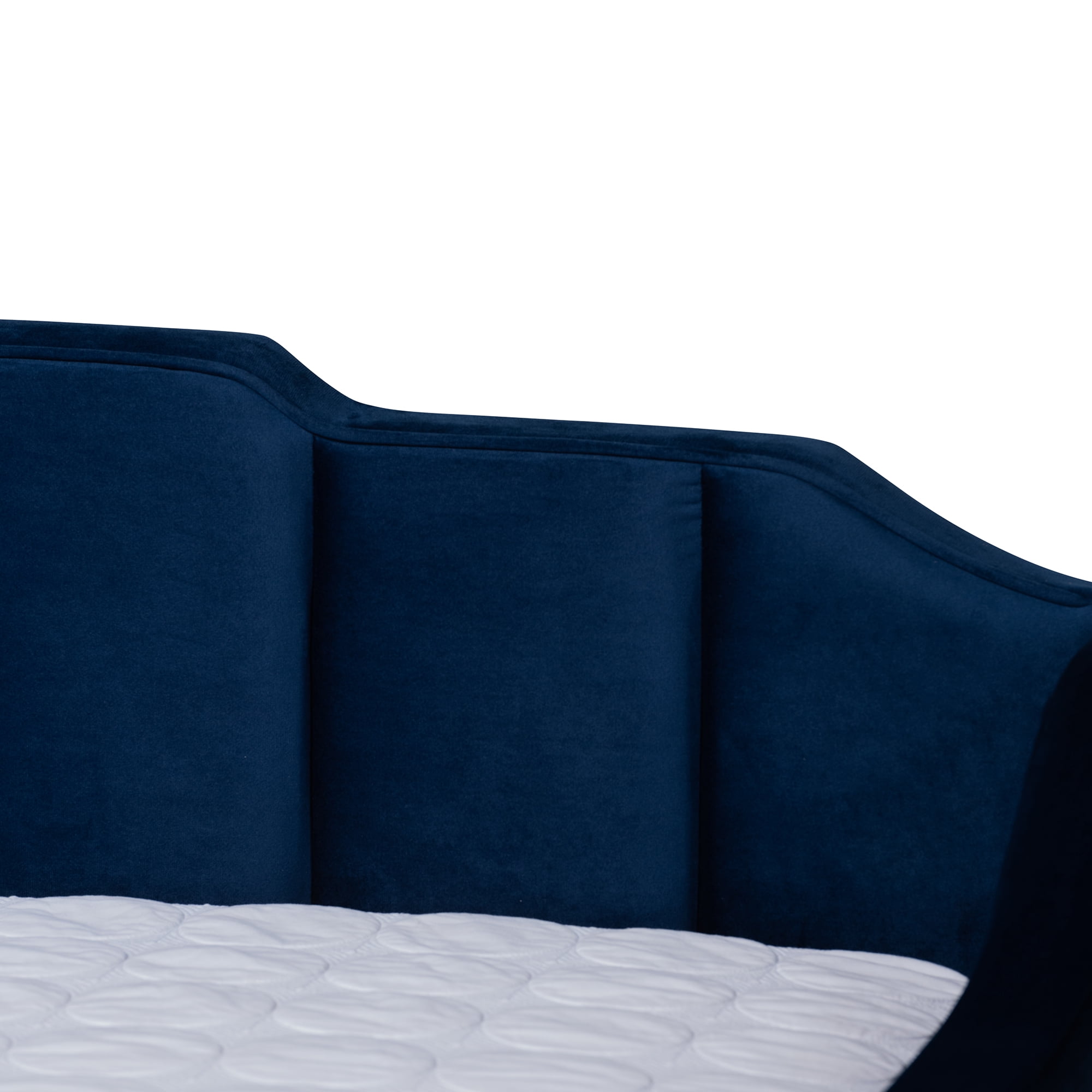 Baxton Studio Lennon Contemporary Engineered Wood with Trundle Daybed, Queen, Navy Blue