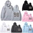 thumbnail image 4 of HAYIMI Women Leopard Number 98 Print Sweatshirt Oversized Hoodie Loose Long Sleeve Pullover with Drawstring Pocket Vintage Graphic Hooded Tops for Fall Winter Daily Walking, 4 of 4