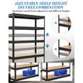 thumbnail image 5 of Storage Shelves, Garage Shelving Heavy Duty Metal Adjustable Garage Shelves, 5-Tier Adjustable Shelving Units, Loads 2500 LBS, Metal Storage Utility Racks for Warehouse, 5 of 8