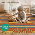 thumbnail image 4 of ODIKA 3'x5' Washable Area Rug Retro Stripe Score Number Football Bold Round Blanket Basketball Playful for Hallway, Laundry Room, Non-Slip, Flatweave, Easy Care, 4 of 7