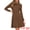 Brown, variant on Women's Long Sleeve Fall A-Line Ribbed Knit Crew Neck Dress M Black