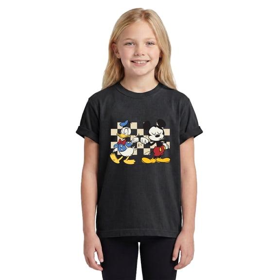 Comfort Colors Youth Mickey & Donald Fist Bump Graphic Tee Friends
