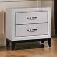 thumbnail image 6 of Erica Nightstand- 2 Drawers- White Wood Finished Frame- Metal Handles, 6 of 6