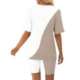 thumbnail image 5 of Blouses pour Femmes, Mode Imprimée Blouse Col en V Manches Courtes Hauts Shorts Ensemble Décontracté, 5 of 5