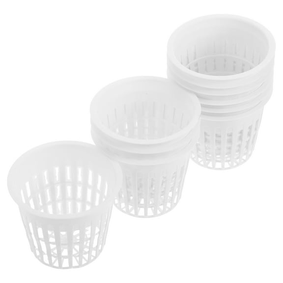 10 Pcs Hydroponic Cups Basket Net Pots Plant Nursery Aquaponics White