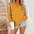 thumbnail image 2 of Oversized Sweatshirt For Women Crewneck Long Sleeve Fleece Lined Pullover Tops Fall Outfits Winter Clothes 2026 Loose Fit Pullover Tops Orange M, 2 of 5