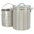 thumbnail image 1 of Open Box Bayou Classic Lg 36Qt Stainless Steel Stockpot/Steamer & Handy Basket, 1 of 4