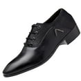 thumbnail image 1 of Chaussures Décontractées pour Hommes Chaussures Habillées Décontractées pour Hommes Chaussures en Cuir Brillant à Lacets à Bout Pointu Chaussures Habillées Décontractées, 1 of 9