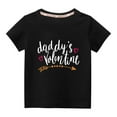 thumbnail image 1 of RKSTN Hauts de la Saint-Valentin pour Tout-Petits Garçons Filles 2024 Mode Mignon Couleur Unie Col Rond Hauts Imprimé Cœur Manches Courtes, 1 of 4
