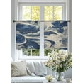thumbnail image 4 of Navy White Sheer Curtains for Living Room Bedroom Marble Modern Artwork Sheer Curtains 45 Inch Long 2 Panels Set Light Filtering Curtain Window Treatments Drapes for Dining Room, 4 of 6