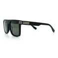 thumbnail image 6 of Polarized Mens Flat Top Horn Rim Plastic Rectangle Mogul Sunglasses Matte Black Gold - Green, 6 of 7