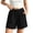 Black, variant on ITSAME Womens Plus Size Cotton Linen Shorts Elastic Waist with Pockets Summer Loose Casual Shorts Khaki Size 4XL