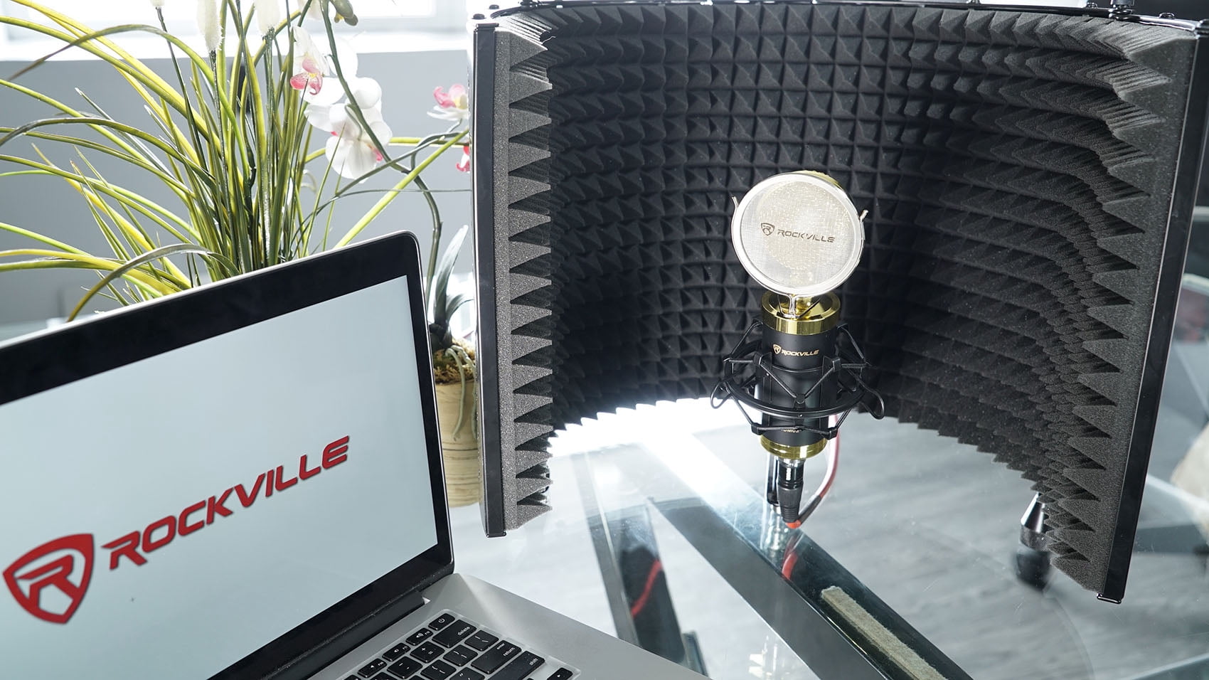 Rockville RCM02 Studio Recording Condenser Microphone+Shockmount+Stand+Filter