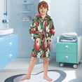 thumbnail image 5 of FORMRS Kids Bathrobe Unisex Hooded Robe Toddler Pajamas Sleepwear, Size 7-9T, Red Apple Pattern, 5 of 7