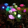 thumbnail image 2 of KMSS Solar Garden Lights Outdoor Waterproof Solar Flowers Decorative Lights 5 Heads Rose Flowers Solar Yard Lights for Outside Patio Lawn Party Decor, 2 of 8