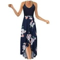 thumbnail image 1 of Jupes pour Femmes Mode Décontractée Col en V Sans Manches Bretelles Dos Nu Robe Imprimée Sexy, 1 of 6