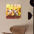 thumbnail image 4 of 12 Inch Wall Clock Battery Operated Square Clock Decorative for Office, Kitchen, Outdoor, Living Room，Cute Pig Fence Sunflower Creative Pattern, 4 of 4