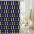 thumbnail image 4 of Fabric Shower Curtain, Abstract Yellow Pineapple Blue Background Shower Curtains with 12 Hooks Waterproof Machine Washable Bath Curtains for Bathroom,72 x 96in, 4 of 6