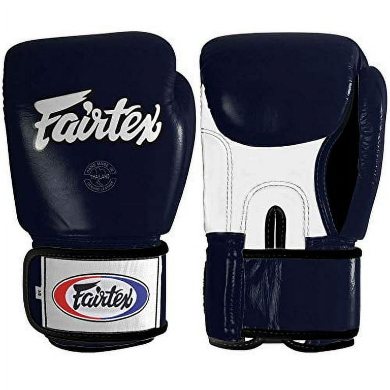 Fairtex Muay Thai-Style Sparring Gloves 16 oz Navy Blue / White