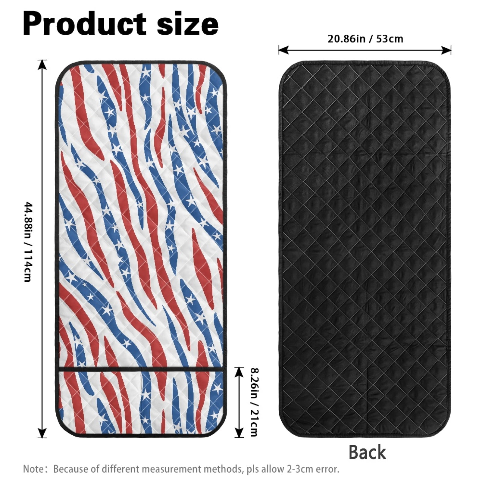 TSOVTHRID Blue Red Stripe Star Print Couch Arm Rest Cover Anti-Slip Furniture Protectors for Pet Cat Dog, Stain Resistant Arm Covers for Sofa with 2 Pockets Modern Home Decor