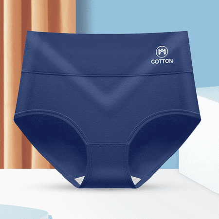 Fulorrnie Underwear for Women Tummy Control High Waist Seamless Comfort Panties Briefs Elastic Banded Panty  Blue  XXL