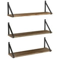 thumbnail image 6 of Wallniture Bora 24" Float Shelf Bathroom Wall Shelves Over the Toilets Storage Laundry Organizer, Natural Burned, Set of 3, 6 of 7