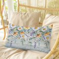 thumbnail image 4 of Floral Eucalyptus Leaves Pillow Covers, Linen Long Throw Pillow Case, Daisy Summer Botanical Wooden Holiday Pillow Protector Decorative Cushion Cover for Living Room/Bedroom 20" x 36", 4 of 8