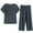 Dark Gray, variant on Women Summer Casual Two Piece Suit Pajamas Short Sleeved Round Neck Top/Shirt Set Cotton Silk Suit Large Size Comfortable Breathable Cardigan Button Pocket Pink Sizes L