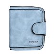 thumbnail image 1 of Women's Wallet Small Double Folded Leather Card Pocket Retro Handbag Wallet (Blue), 1 of 5
