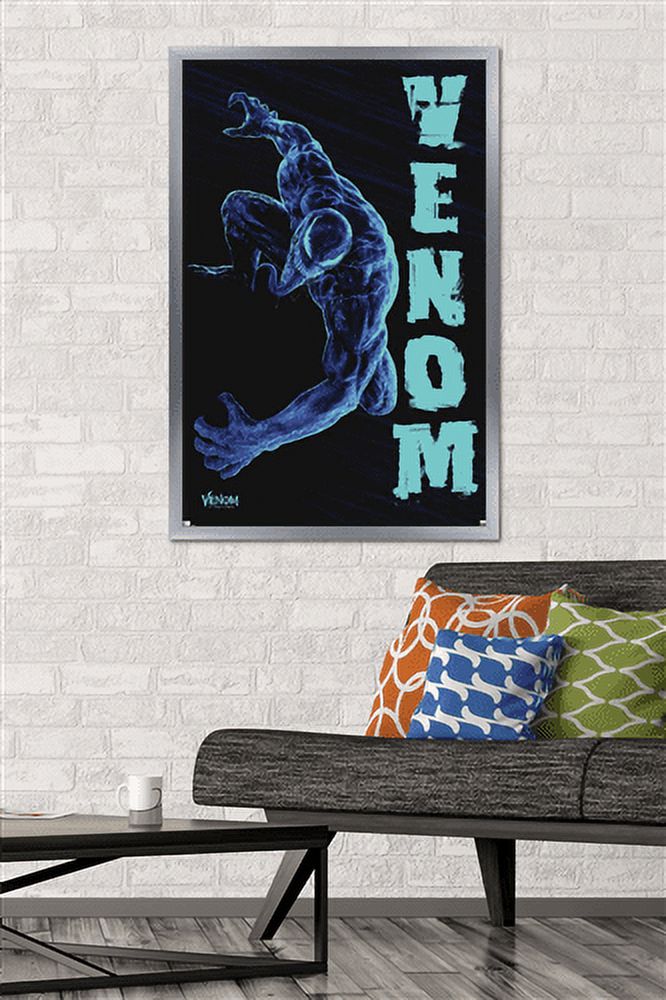 Marvel Venom: Let There be Carnage - Black and Blue Wall Poster, 22.375" x 34", Framed