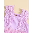 thumbnail image 5 of Bagilaanoe Newborn Baby Girl Rompers Dress Lace Flower Sleeveless Bodysuit 3M 6M 12M 18M 24M Infant Tulle A-Line Dress, 5 of 8