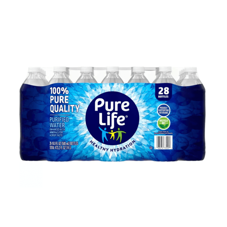 Pure Life, Purified Water, 16.9 oz Bottles, 28 Pack - Walmart.com