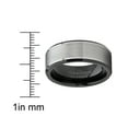 thumbnail image 4 of Metal Masters Mens Tungsten Carbide Wedding Band Flat Top Brushed Two-Tone Black Ring 8mm 7.5, 4 of 7