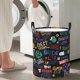 thumbnail image 5 of Fotbe Basketball Cesto de Ropa con Asas, Cesto Impermeable de Gran Capacidad, Bolsa de Lavado para Dormitorio, Cesto de Ropa con Ruedas y Asas-Medium, 5 of 6