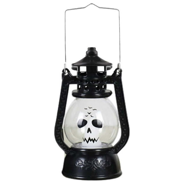 Xihbxyly Corona de Halloween, Decoración Negra Espeluznante, Efecto de Iluminación Led, Material de Pvc Duradero, Colgante para Puerta de Casa, Decoración para Fiestas, Escena Festiva, Funciona con P