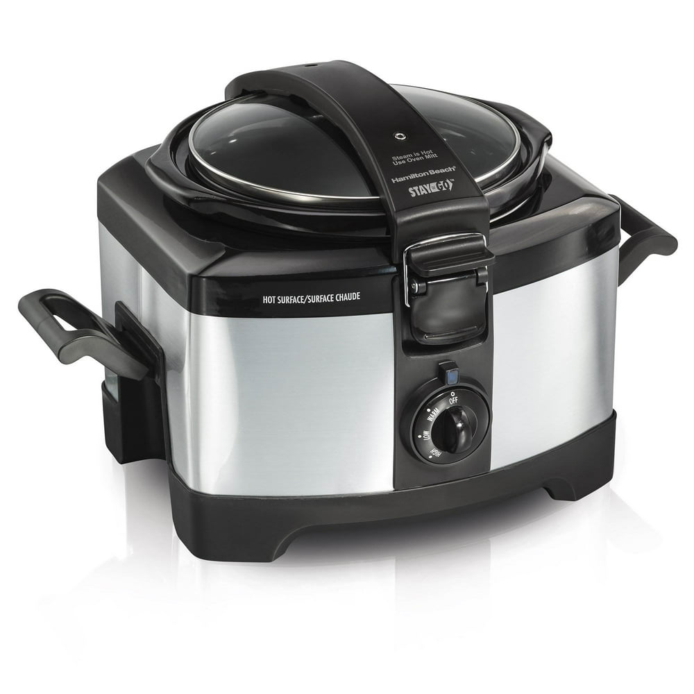 Hamilton Beach 4Quart Connectables Portable Slow Cooker, Silver