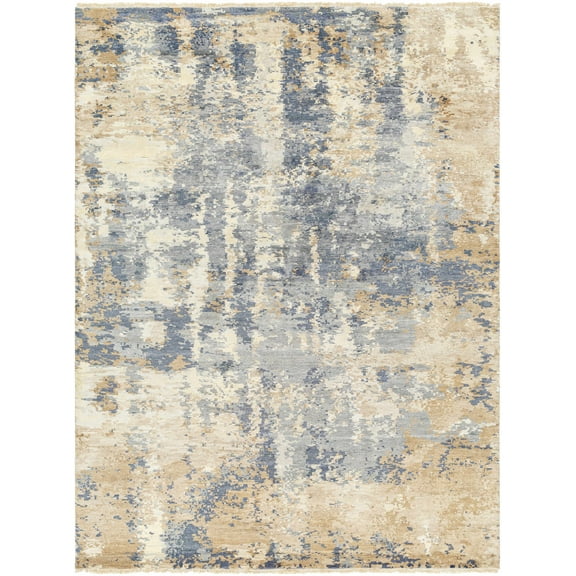 Hauteloom Kota Living Room, Bedroom Area Rug - Contemporary - Lambswool, Dark Gray, Cloud Gray - 2' x 3'
