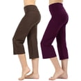 thumbnail image 1 of Women's Cotton Fold Over Capri Lounge Yoga Pants (S-3XL), 1 of 4