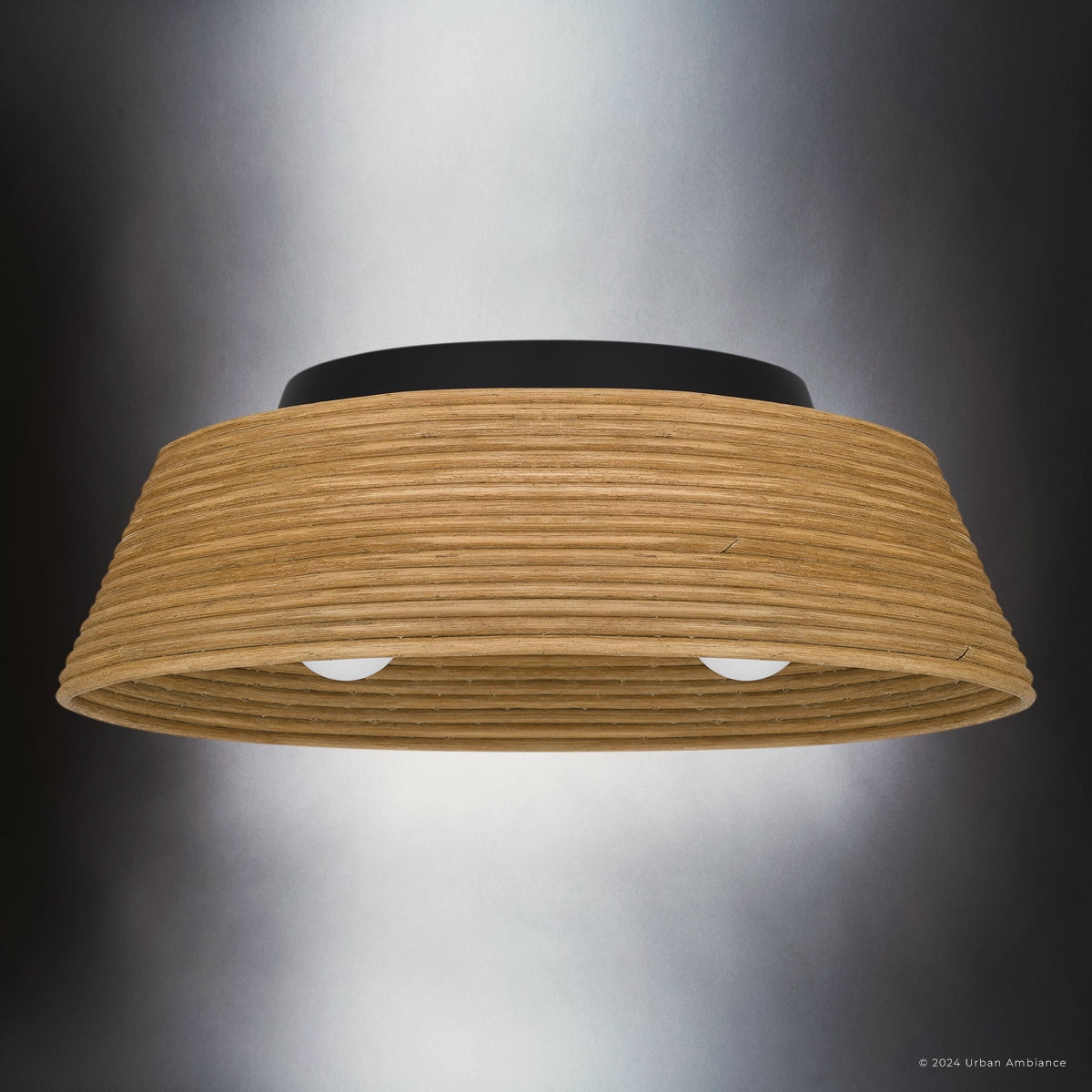 Luxury Natural Ceiling Light, Matte Black, UQL5640