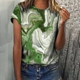 thumbnail image 1 of T-Shirts pour Femmes, Mode Femmes Nouveau Style T-Shirts Imprimés Manches Courtes Col Rond Blouses Été Décontracté Hauts Dames, 1 of 6