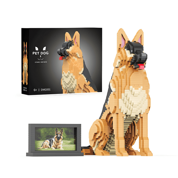 Animal Dog Series Micro Building Blocks Set(2632 PCS) - German Shepherd, Gift for Adults and Kids.